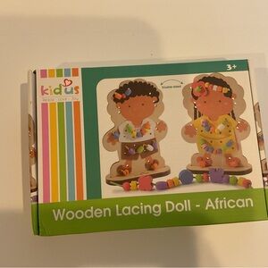 Wooden Lacing Doll - African for age 3+